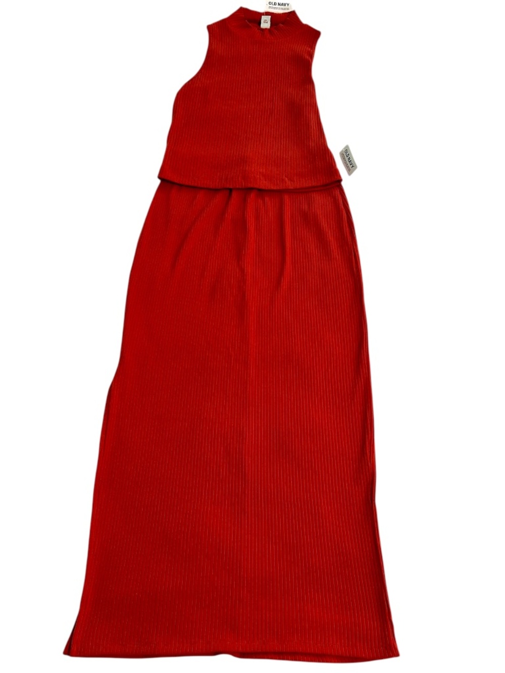 Top and Skirt Set Burnt Orange Rib Midi Skirt Bronze Amber Rib Old Navy XS NWT